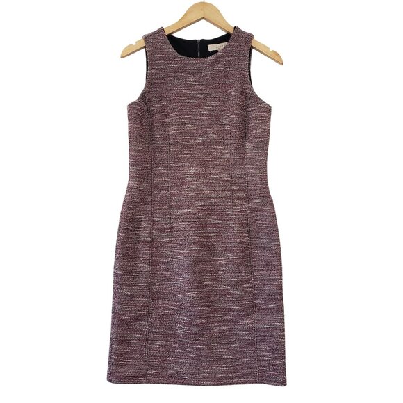Loft Womens Tweed Sheath Dress Sleeveless Size 4 Fall Business Casual Chic - Picture 1 of 7